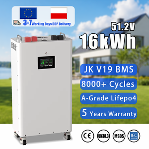 แบตเตอรี่ลิเธียมแบบตั้งพื้น EU Stock 8000 รอบการใช้งาน 16kWh พร้อมระบบจัดการแบตเตอรี่ JK V19 BMS สำหรับระบบจัดเก็บพลังงาน RV ESS - Product Image 1