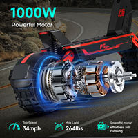 Scooter Eléctrico de Dos Ruedas F5 52V de Largo Alcance y 1000W, Autoequilibrado, para Adultos, con Control Digital Inteligente, Plegable