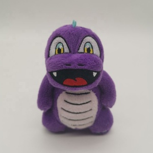 Porte-clés mascotte personnalisé violet dessin animé Deeno Saur dinosaure peluche PP coton rempli - Product Image 1