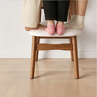 Chaise de salle à manger en bois avec dossier en cuir patte de chat et assise rembourrée, chaise d'appoint moderne pour salle à manger, cuisine, restaurant