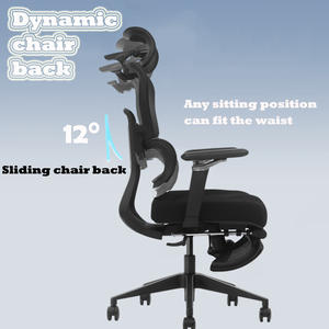 Silla de Oficina Ejecutiva Ergonómica para <span class=keywords><strong>Estudio</strong></span>, Silla de Trabajo de Malla Reclinable, Giratoria, Económica, para Juegos - Product Image 3