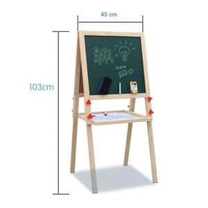 Pizarra de Dibujo de Madera de Doble Cara 2 en 1, Pizarra Artística, Juguetes Educativos Montessori para Niños y Niñas - Product Image 6
