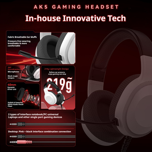 Casque de jeu filaire Smailwolf AK5 avec haut-parleurs de 50 mm, lumière LED 3,5 mm, micro à réduction de bruit pour PC, PS5, Xbox <span class=keywords><strong>Gamer</strong></span> - Product Image 2