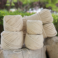 Cordon en macramé torsadé en coton naturel 100% blanc, corde tressée faite à la main pour décoration murale en gros