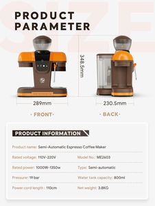 Cafetera Inteligente Todo en Uno con Portafiltro de 58 mm, Máquina de Espresso Semiautomática de 19 Bares de Alta Presión para el Hogar y Hoteles - Product Image 6