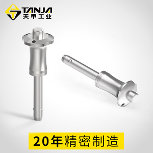 Stainless Steel Quick-Release Pin <b>Ball</b> Head Spring Indexing Safety Pin Standard S30 <b>Bright</b> Finish Polished General Use - Product Image 2