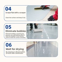 Peinture pour sols en ciment marbré améliorée, revêtement liquide époxy résistant à l'usure pour intérieur, application au pinceau, sable coloré auto-nivelant