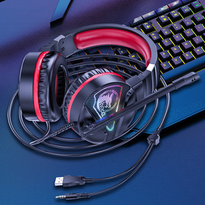Profesional 3,5/conexión USB 7,1 Surround Auriculares para juegos con cable RGB Iluminado Sonido estéreo Auriculares para juegos con micrófono - Product Image 1