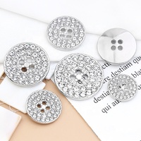 Jual promo kristal kancing jahit bulat Aloi mewah 4 lubang kristal kancing berlian imitasi logam untuk pakaian dekoratif