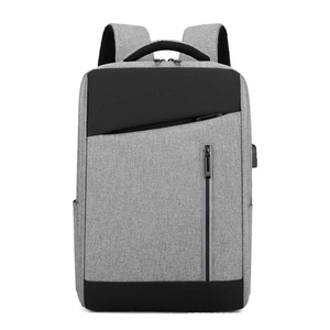 Sac à dos unisexe en nylon Oxford 20-37L imperméable avec port USB, design minimaliste, fermeture éclair, poignée souple pour usage quotidien et professionnel - Product Image 5