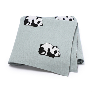 Manta de Bebé Mimixiong, Tejida, Suave y Ligera, con Lindo Diseño de <span class=keywords><strong>Panda</strong></span>, de Algodón, para Cuna, Cochecito y Guardería - Product Image 1