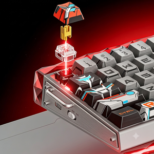 Clavier de jeu professionnel sans fil AULA HERO 68 <span class=keywords><strong>Air</strong></span>, taux de polling 8000 Hz, accents métalliques CNC, boîte à lumière diamant, trois modes - Product Image 4