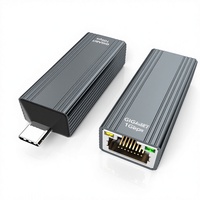 Adaptateur USB-A vers USB-C vers RJ45 Gigabit Ethernet, convertisseur réseau filaire USB 3.0 YC-DK03-QM, matériau ABS gris pour ordinateur portable