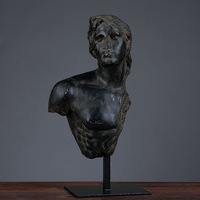 Statue en résine personnalisée pour pièce d'art de table, accessoire de décoration, sculpture de buste de tête romaine antique