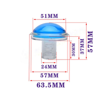 Bouton de console de jeu 60mm bord transparent rond à réinitialisation automatique avec lumière Micro-interrupteur Arcade Claw Machine Response Button