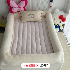 Lit pour chien rectangulaire 1,5m 1,8m avec housse amovible et lavable, protège-matelas en fibre de polyester, lits pour animaux de compagnie - Product Image 1