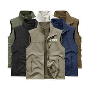 <span class=keywords><strong>Gilet</strong></span> sans manches réversible en polaire polaire d'hiver avec logo personnalisé, fermeture éclair, veste, 100% polyester, gilets et gilets pour hommes - Product Image 4