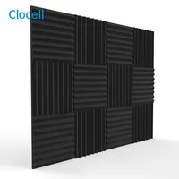 Clocell-paneles acústicos de espuma piramidal para estudio de pared, paquete de 12, 30Cm X 30Cm, insonorizados, absorbentes de sonido