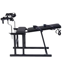 Chaise érotique BDSM avec machine à pousser, dispositif de retenue, écarteur de jambes, accessoires et jouets sexuels