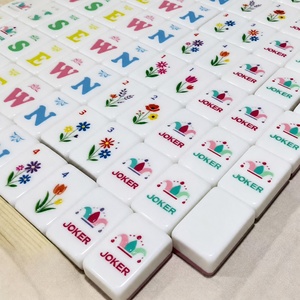 Fichas de mahjong acrílicas hechas a mano, fichas de mahjong estilo americano, mahjong estilo americano con números en inglés - Product Image 2