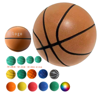 Basket-ball intérieur sans air 15/18/21/24cm balle anti-stress élastique en mousse PU souple rebondissant basket-ball intérieur silencieux