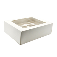 Boîte d'Emballage Personnalisée en Carton Blanc Pour Gâteaux avec Fenêtre, Boîtes à Cupcakes de 4, 6 et 12 Trous Pour Pâtisserie