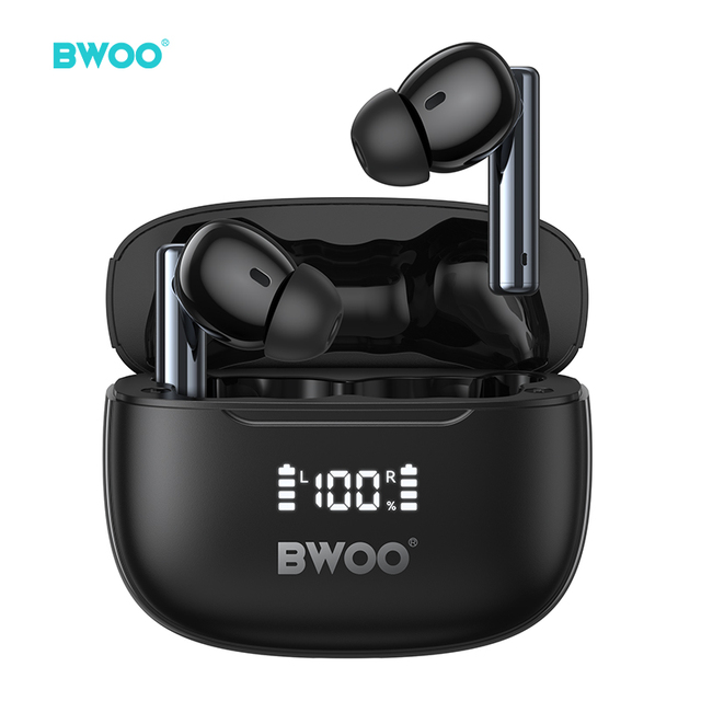 BWOO High Quality ANC Earbuds for Sport BT 5.3 In-ear Noise Cancelling TWS Wireless Earphones Headphones With Display Case