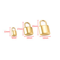 Accessoires de bijoux DIY pour enfants en acier inoxydable, plaqués or 18 carats, petits pendentifs en forme de cadenas pour colliers et bracelets