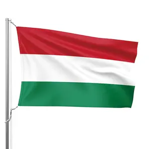 Flagnshow high end printed 3x5 ft 90x150cm hungary national flying Hungary flag 100% Polyester