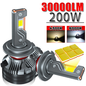 Bombilla LED para Faros Delanteros de 200W Q7 H1 H3 9006 9012 H4 H7 H11 con 3 Tubos de Cobre, Sistema de Iluminación Automotriz de Brillo Extremo - Product Image 1