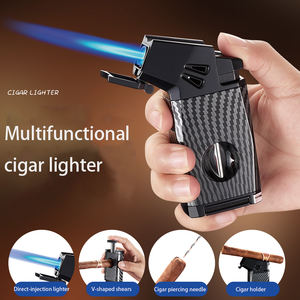 DEBANG yeni sigara rüzgar geçirmez <span class=keywords><strong>Torch</strong></span> puro çakmağı V kesici JET Feuerzeug sigara Isqueiro gaz çakmak accessogift hediye - Product Image 2