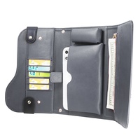 Nouveauté : Étui portefeuille multifonction en cuir véritable de luxe Aarons, design professionnel, avec fentes pour téléphone, rouge à lèvres et cartes, pour 12/11
