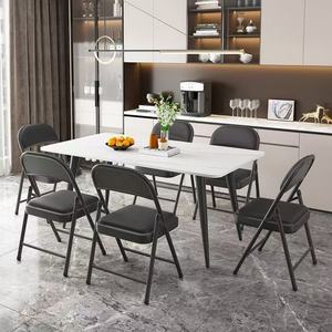 Chaise pliante pour fête, chaises pliantes en plastique, cadre en métal, chaise pliante noire - Product Image 6