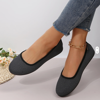 Ballerines pour femmes, élégantes et stylées, avec soutien de la voûte plantaire, bout rond confortable, faciles à enfiler et à retirer.