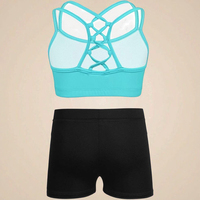 Ensemble de soutiens-gorge de sport pour enfants personnalisés Tenues de danse de gymnastique respirantes avec logo avant Short de sport à transfert de chaleur pour enfants