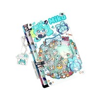 Cuaderno Planificador A7 DIY con Diseño Creativo y Cubierta Acrílica de Hojas Sueltas con Dibujo Animado de Cachorro
