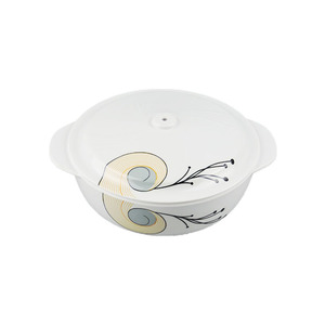 Personalizado redondo de melamina de plástico blanco cena tazón con tapa - Product Image 1