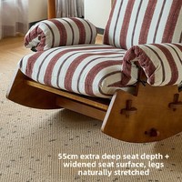 Fauteuil à bascule minimaliste de style rétro en bois massif - Meuble de loisirs multifonctionnel inclinable et inclinable pour le salon