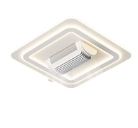 Ventilateur de plafond intelligent sans pales HFBH moderne IP44 LED AC avec commande vocale, spectre complet, avec lumière