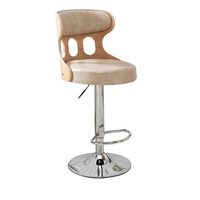 Chaise haute pivotante de comptoir en cuir synthétique de luxe moderne pour usage commercial dans les bars, cuisines, restaurants