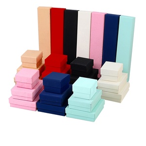 Premium Cardboard Blue Jewelry <b>Boxes</b> Lid Base Earrings and Necklace Box Bulk <b>Black</b> Cardboard Jewelry <b>Gift</b> Box - Product Image 5