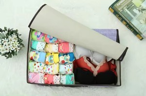 Grid Underwear Socks Clothes <b>Foldable</b> Storage <b>Box</b> With Lid Multi Colors Stackable Storage <b>Box</b> Drawer - Product Image 6