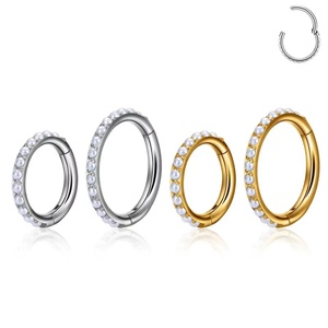 G23 Titan 16G Bản Lề Phân Khúc Sụn Bông Tai Ngọc Trai Khảm Mũi Vòng Xoắn Ốc Xỏ Đồ Trang Sức Bông Tai - Product Image 1