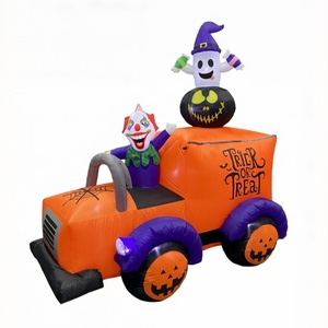 Camion gonflable lumineux de 8 pieds pour Halloween avec clown, fantôme et <span class=keywords><strong>citrouille</strong></span>, décoration extérieure pour jardin pour la fête de la Toussaint - Product Image 3