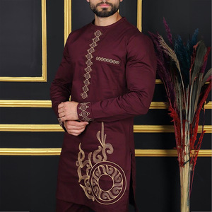 <span class=keywords><strong>Tenue</strong></span> Dashiki <span class=keywords><strong>moderne</strong></span> pour hommes africains, ensemble tunique et pantalon brodés à manches longues, vêtements ethniques formels pour les affaires et les événements - Product Image 3