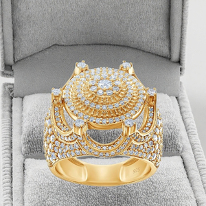 925 Sterling Silber Anpassbarer Herren Verlobungs- und Ehering Feiner Schmuck Hip-Hop-Stil Moissanit Iced Fingerring für Männer - Product Image 5