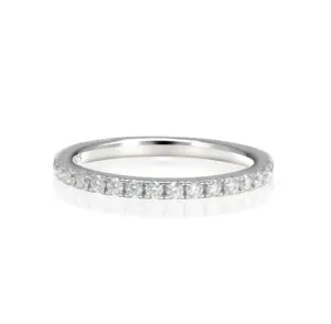 Cadermay D Color Moissanite Diamant 1.8Mm 925 Sterling Zilveren Ring Ster Vinger Ring Dagelijks Dragen Halve Eeuwigheid Diamanten Ring