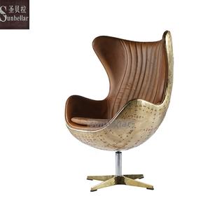 Luchtvaart Aluminium Stoel Spitfire Wingback Aged Rustiek Lederen Swivel Executive Stoelen Hotel Woonkamer Lounge Stoelen - Product Image 3