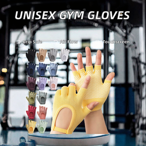 Unisex Polyester Fitness Gym Gloves Adjustable Wrist <b>Strap</b> Half <b>Finger</b> Anti-Slip Breathable Touchscreen Compatible Sports - Product Image 2