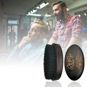 Brosse à barbe en bois massif et nylon pour homme, soin du cou et de la barbe, courbée 360 Wave, pour le rasage, marque privée - Product Image 4